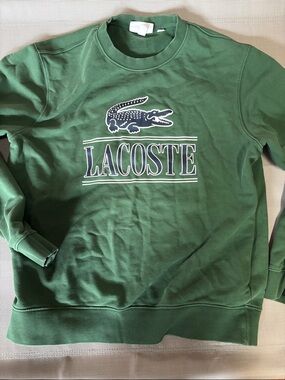 Lacoste Men's Logo Crewneck classic fit sweatshirt sz XL- Forest Green